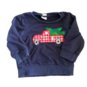 FREE WHEN BUNDLED Baby Christmas Navy Blue Kids Shirt with Red Truck Design